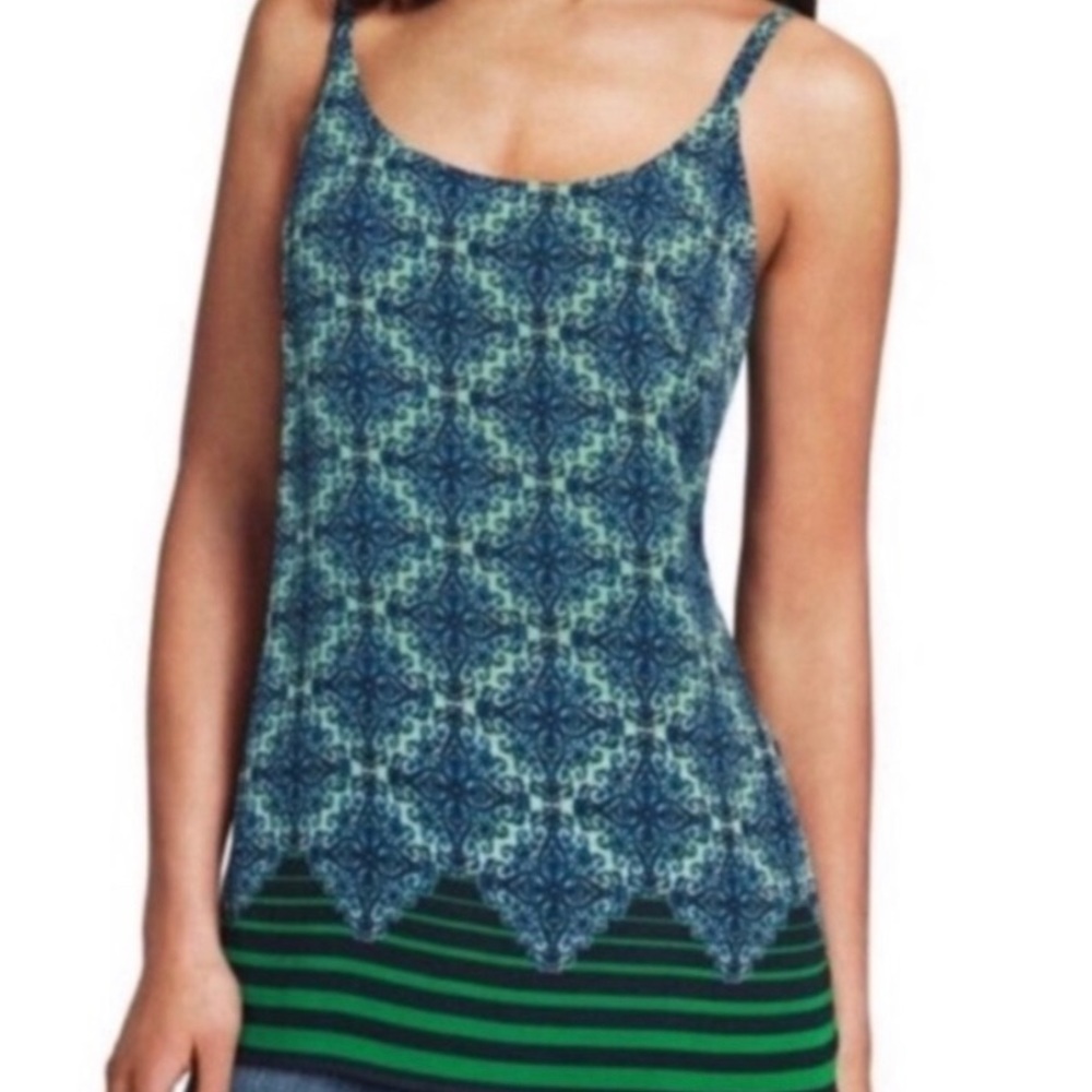 Cabi blue and green pattern tank style # 107